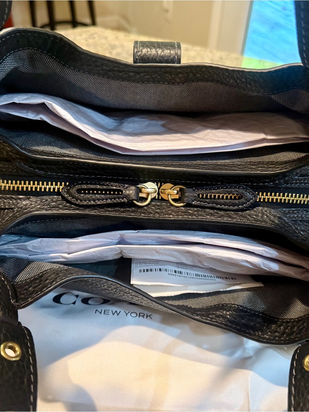 Coach drifter 31 Black Pebbled Leather Shoulder Bag - Picture 8 of 16